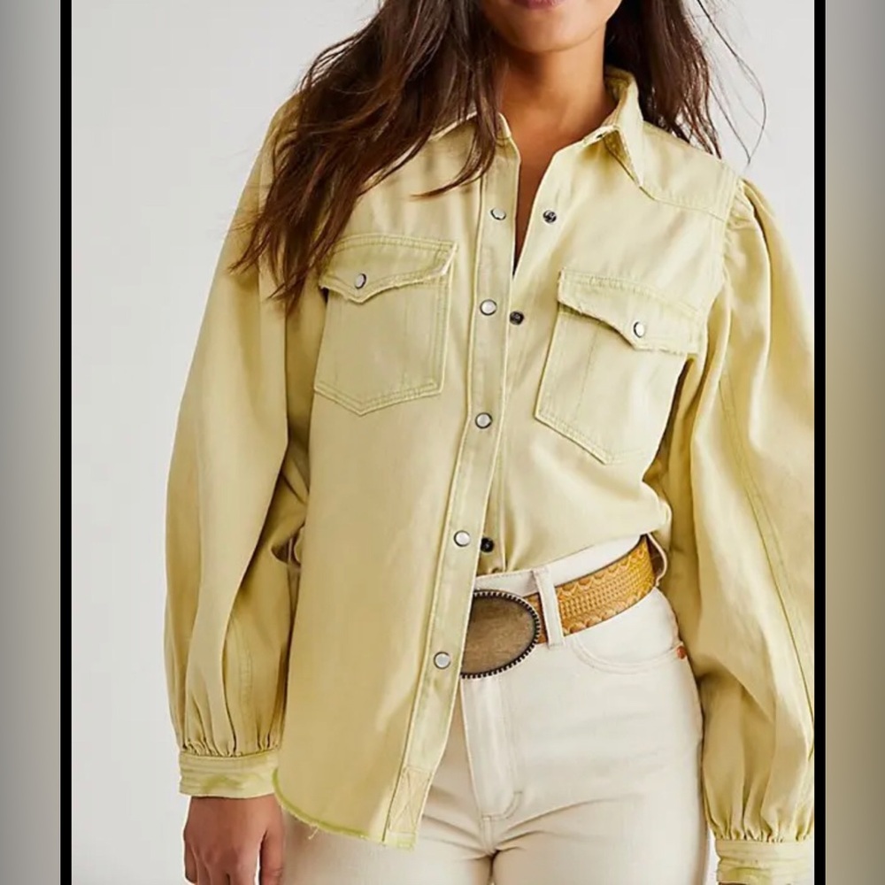 Free People With Love Top in Minted Lemonade